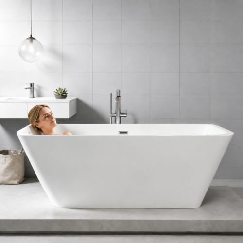 59" Acrylic Freestanding Bathtub with view 3
