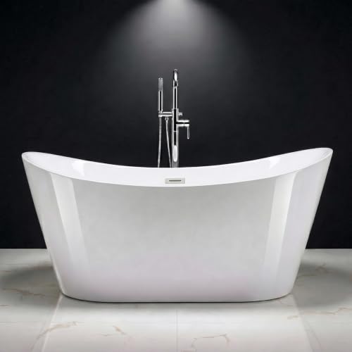 59" Acrylic Freestanding Bathtub Deep view 3
