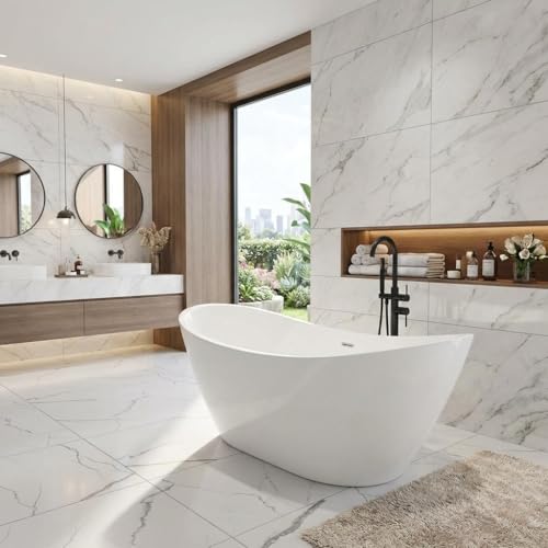 67" Acrylic Freestanding Bathtub Deep view 3