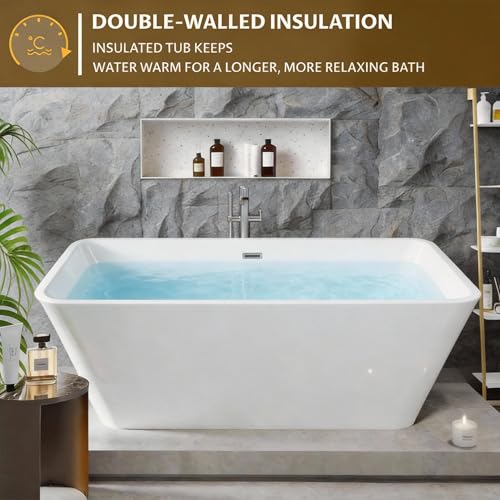 59" Acrylic Freestanding Bathtub with view 4