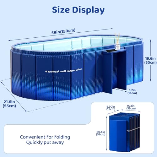 HLCZLUZ Portable Foldable Bathtub Freestanding view 2
