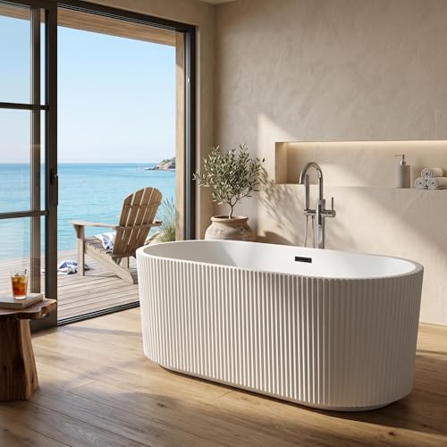 59" Acrylic Freestanding Soaking Bathtub view 2