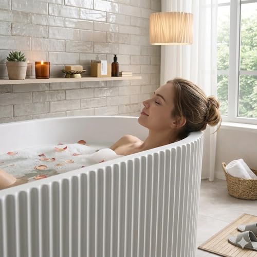 59" Acrylic Freestanding Soaking Bathtub view 4