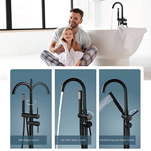 Aolemi Floor Mount Bathtub Faucet view 3