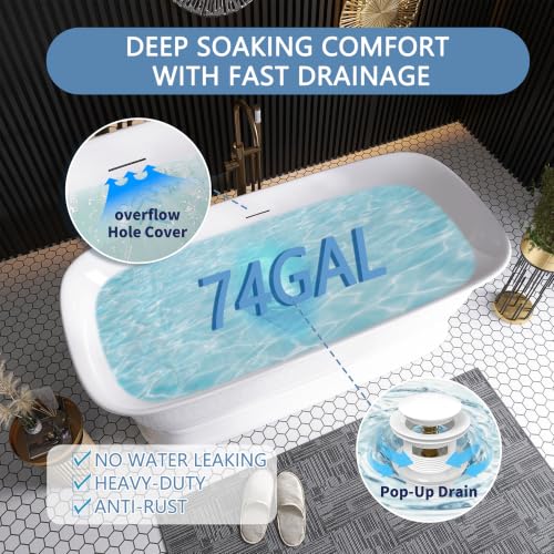 67" Free Standing Tub Pure view 3