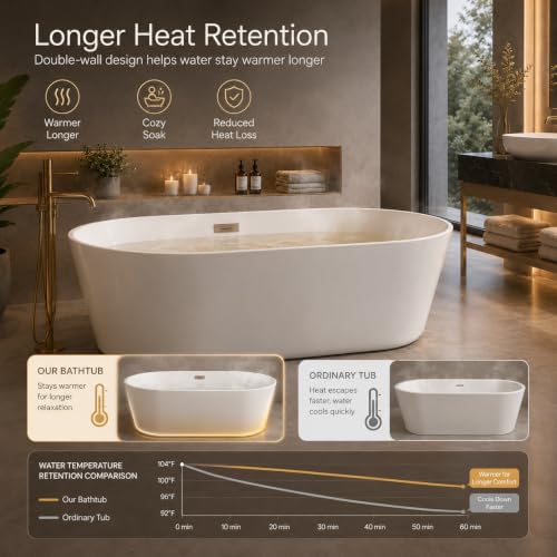 Freestanding Bathtub 59 inch Acrylic view 4