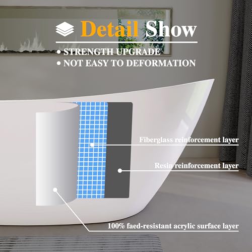 Adecab 59" High-back Acrylic Freestanding view 3